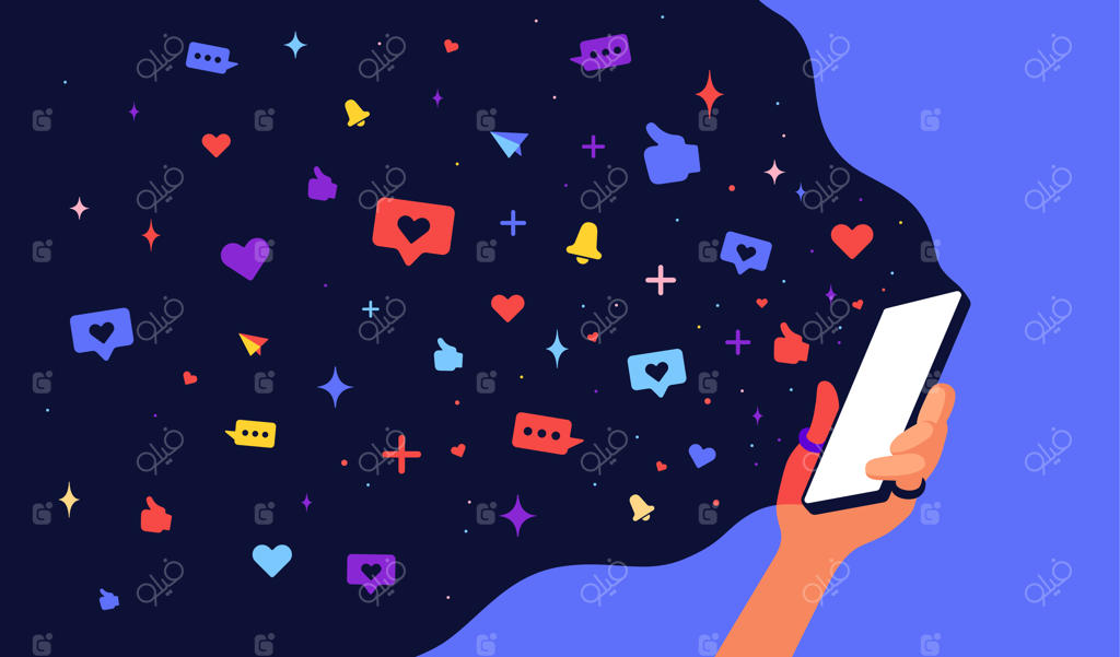 تصویرسازی گوشی هوشمند در دست