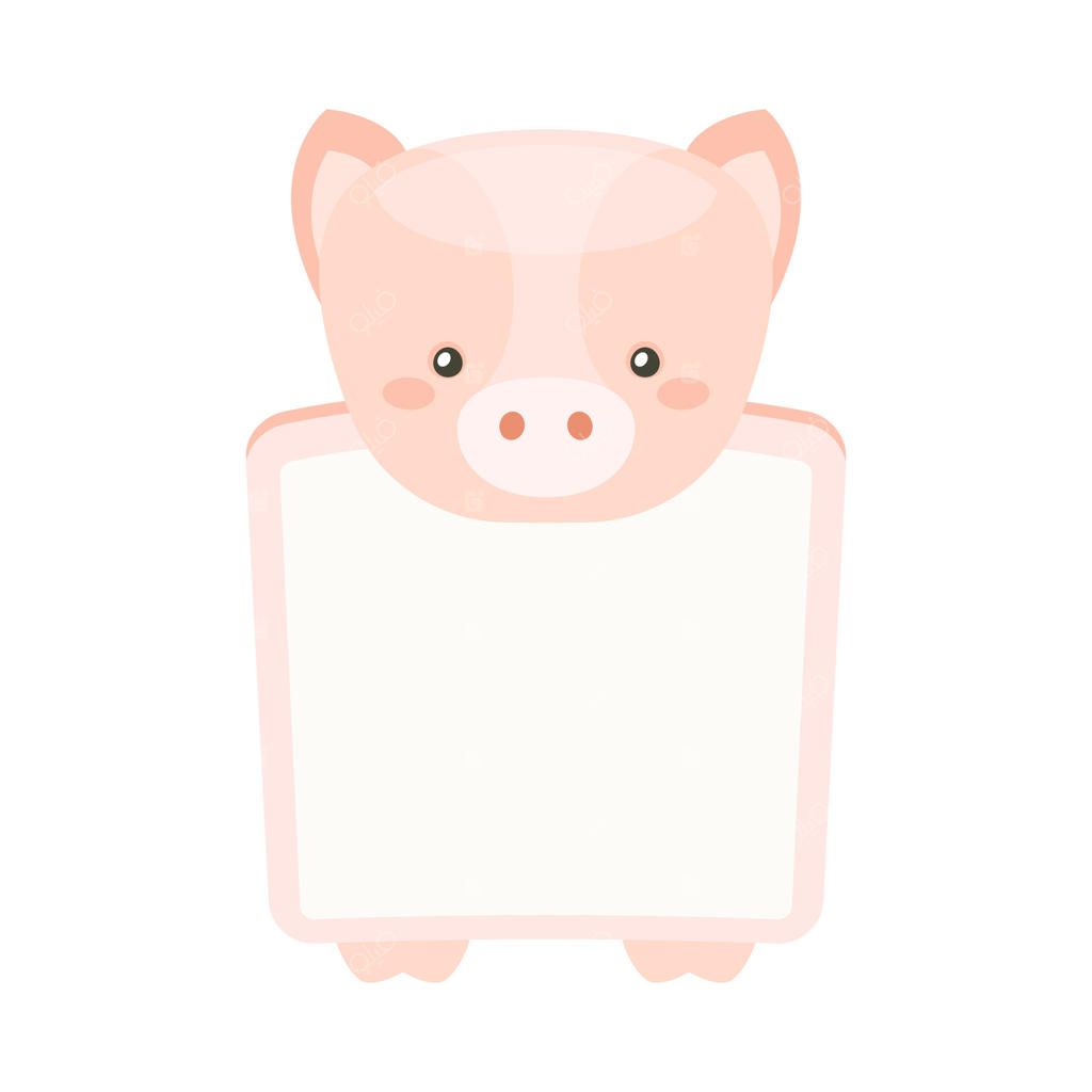 قاب تزیین شده با سر بچه خوک: آلبوم عکس، صفحه دفترچه یادداشت، یادداشت‌ها، خاطرات و برچسب‌ها با تصویر کارتونی حیوانات بچه دوست‌داشتنی