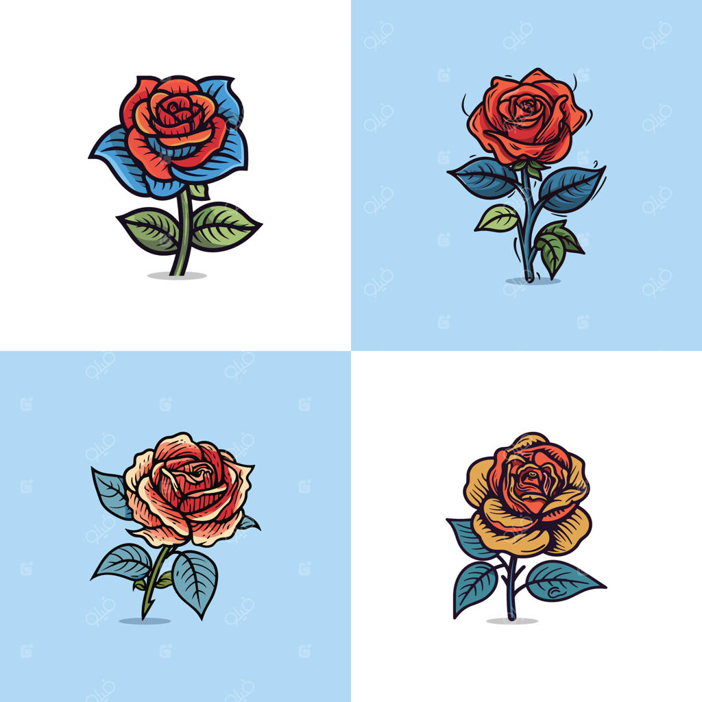 تصویر کلیپ‌آرت برداری رز مینیاتوری