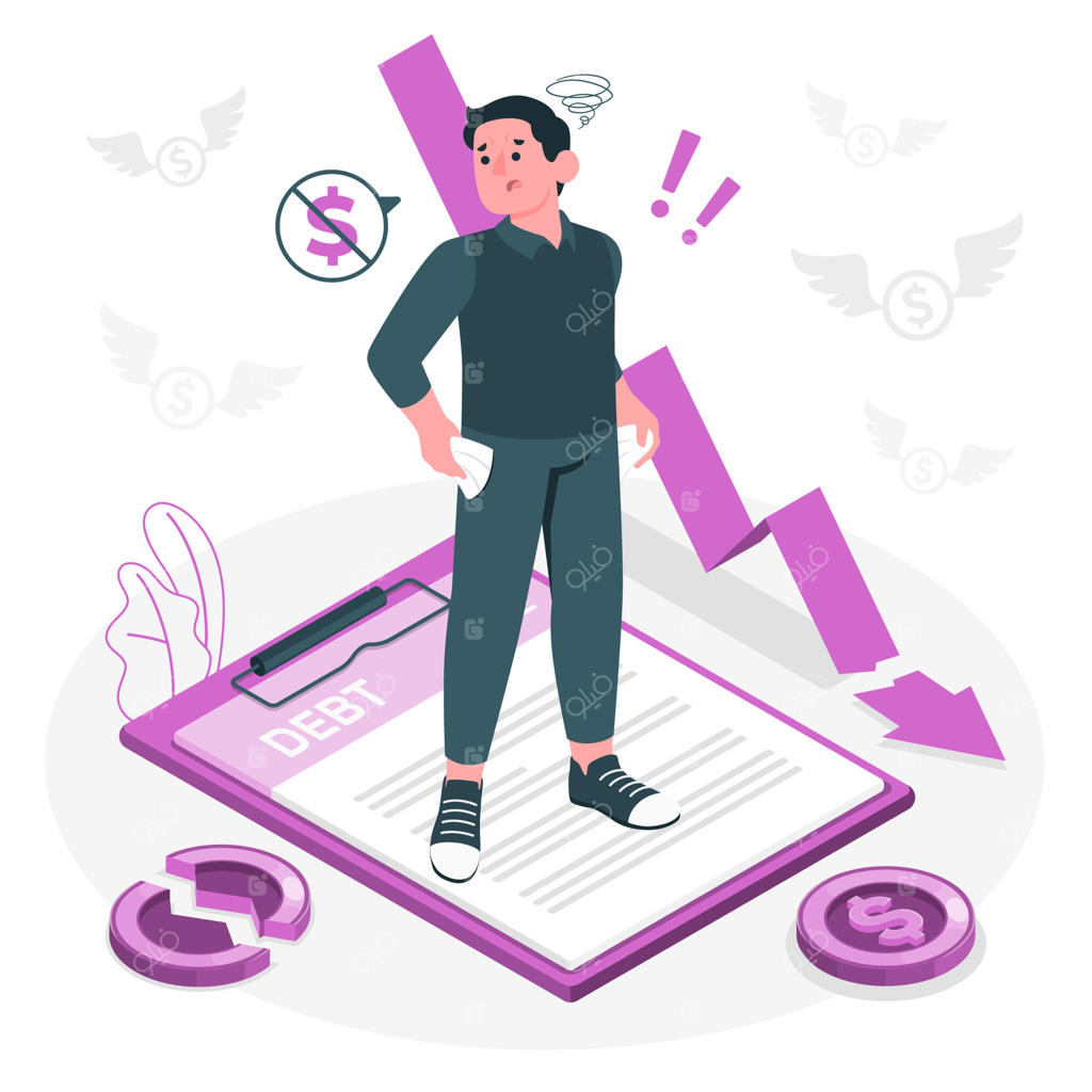 تصویرسازی مفهوم استرس مالی