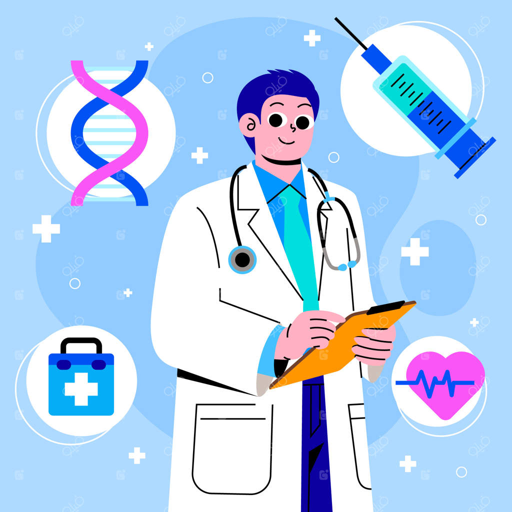 تصویرسازی پزشک به سبک تخت