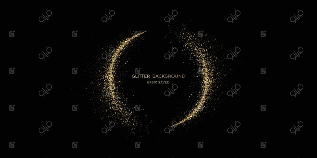 نور طلایی غبار ستاره‌ها، پس‌زمینه‌ای براق و درخشان