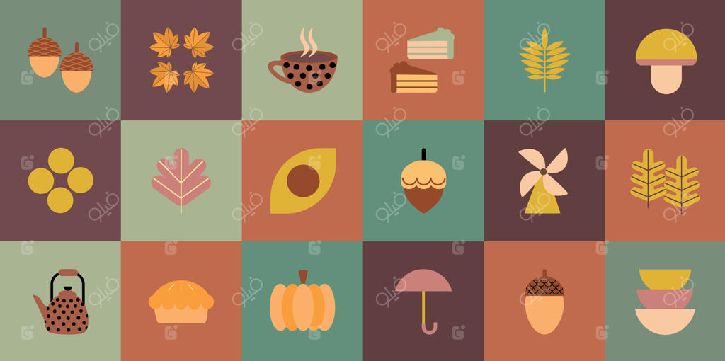 آیکون‌های وکتور پاییزی برای دکور فصلی