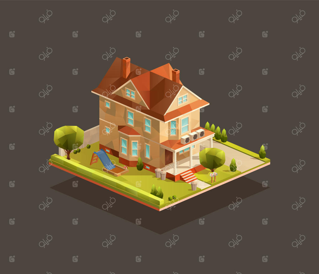 خانه خانوادگی ایزومتریک با زمین بازی