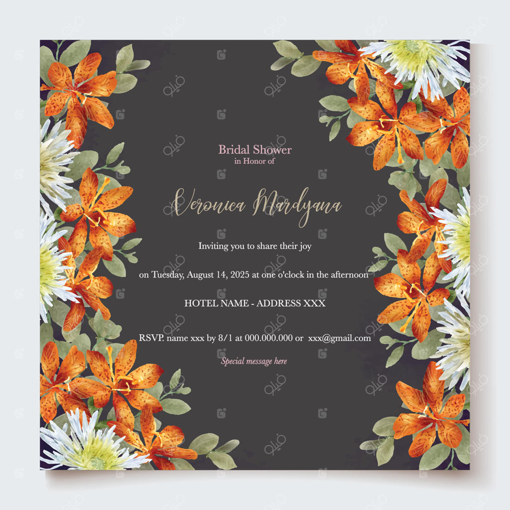 الگوهای دعوت‌نامه مهمانی عروس