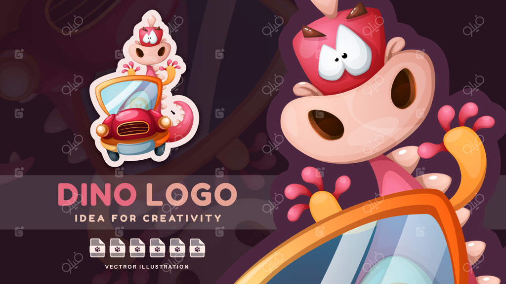 برچسب بامزه سفر دایناسور کارتونی