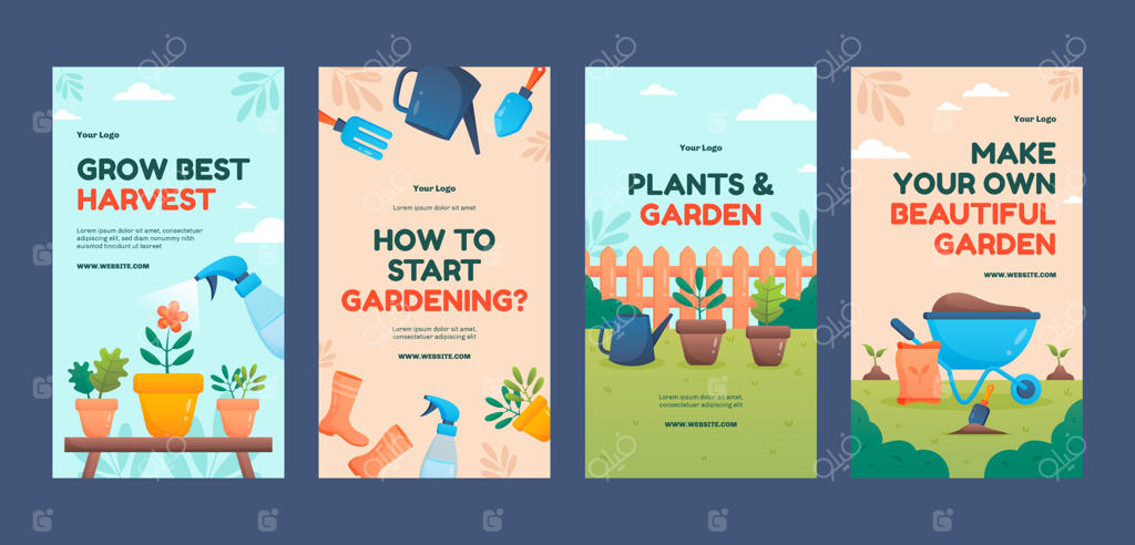 مجموعه استوری‌های اینستاگرام در مورد باغبانی و کارهای حیاط