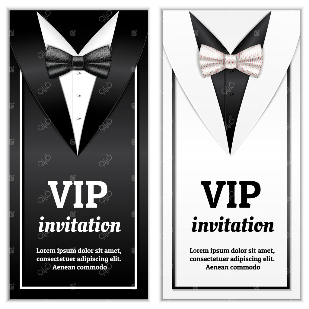 تصویرسازی واقع‌گرایانه پاپیون شیک برای قالب دعوت‌نامه VIP