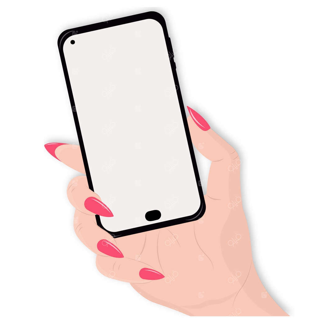 تصویرسازی برداری از گوشی هوشمند در دست یک زن