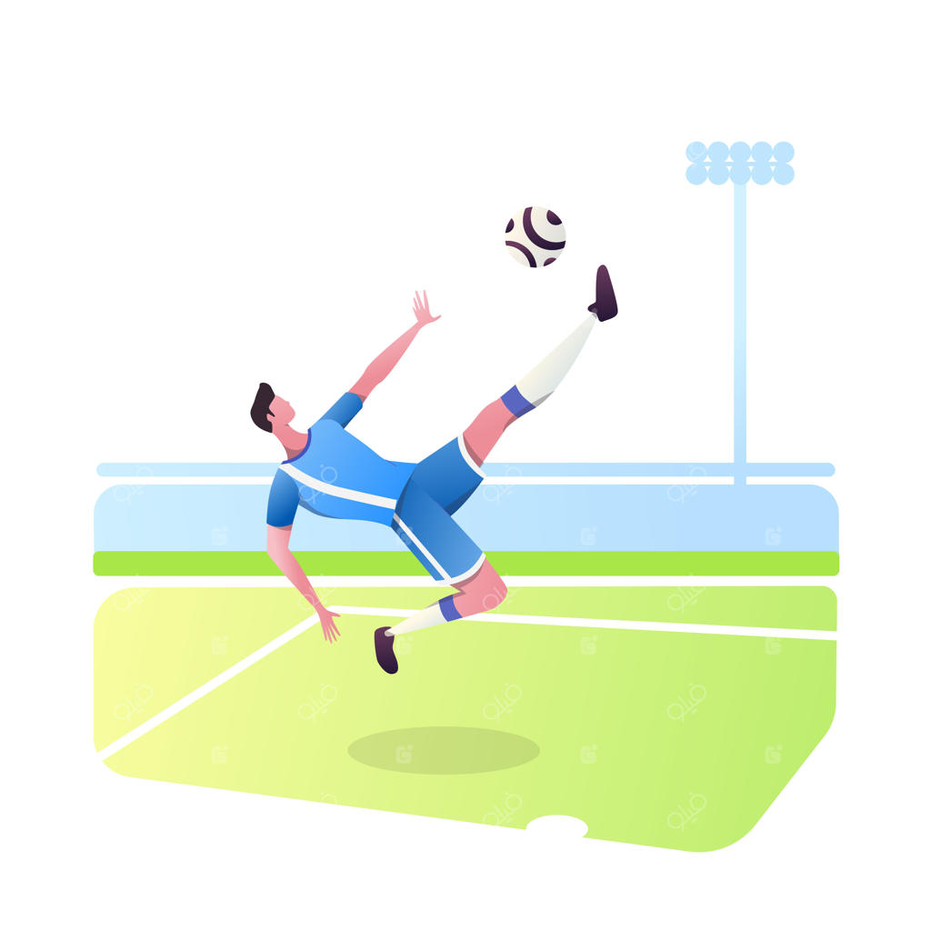 بازیکن فوتبال روی زمینه سفید