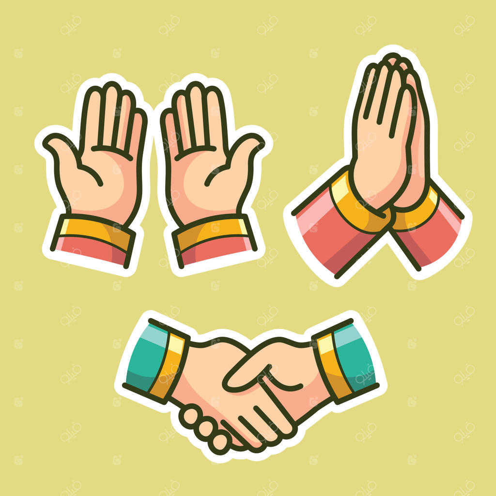 مجموعه آیکون‌های دست دادن و مصافحه ویژه ماه رمضان و اعیاد اسلامی