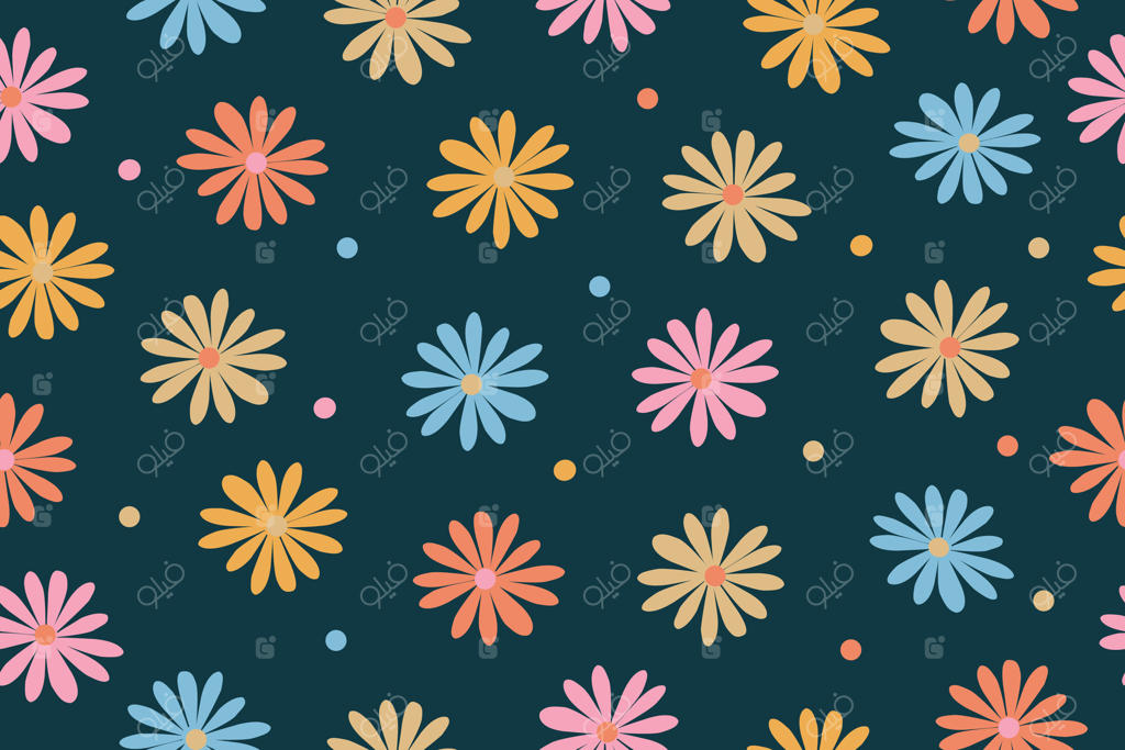 گل‌های باغ، گیاهان، طرح‌های گیاهی – طراحی بی‌وقفه برای مد، پارچه، کاغذ دیواری و چاپ‌ها. گل‌های کوچک و درخشان. تصویرسازی.