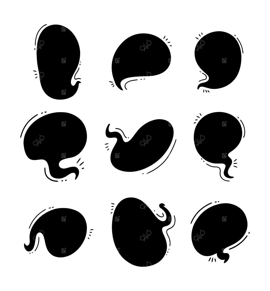 تصویرسازی حباب گفتگو سیاه‌رنگ