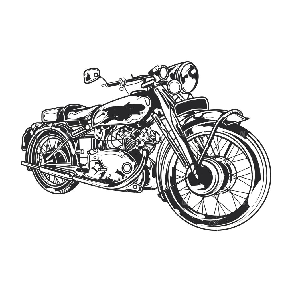 تصویرسازی موتورسیکلت کلاسیک