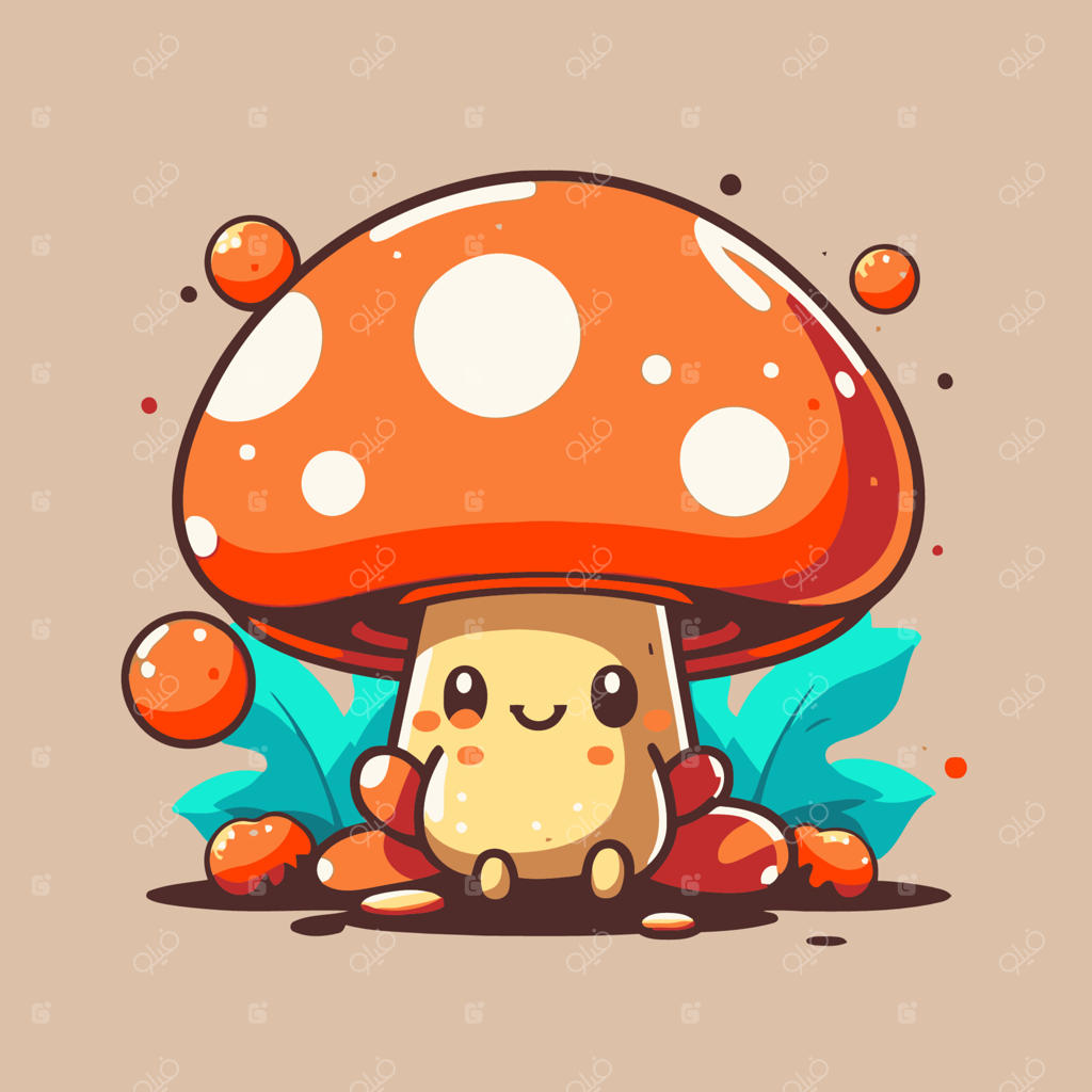 آیکون قارچ: تصویر برداری لوگوی ماسکات قارچ مگس