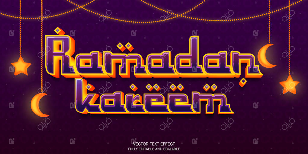 وکتور افکت متن قابل ویرایش با تم ماه رمضان