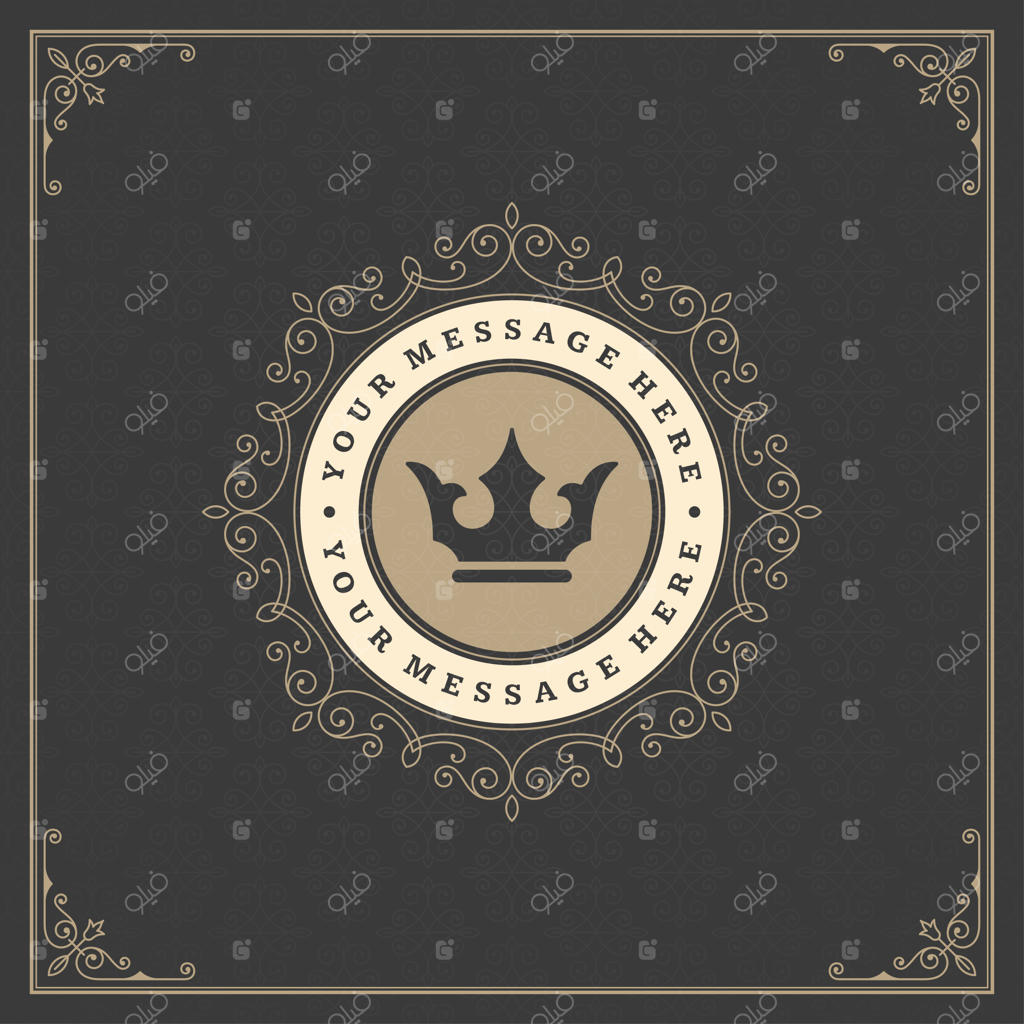 لوگوی قدیمی با تزیینات طلایی و شیک