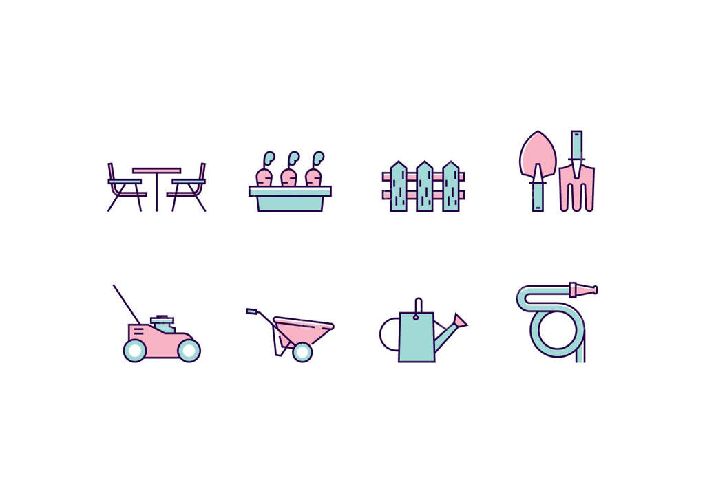 مجموعه آیکون‌های چمن و باغ نسخه پرو وکتور و اس‌وی‌جی