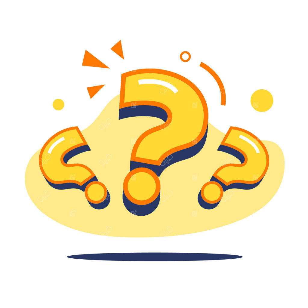 تصویرسازی مفهومی علامت سوال با افکت متنی کارتونی سه‌بعدی و طراحی تخت