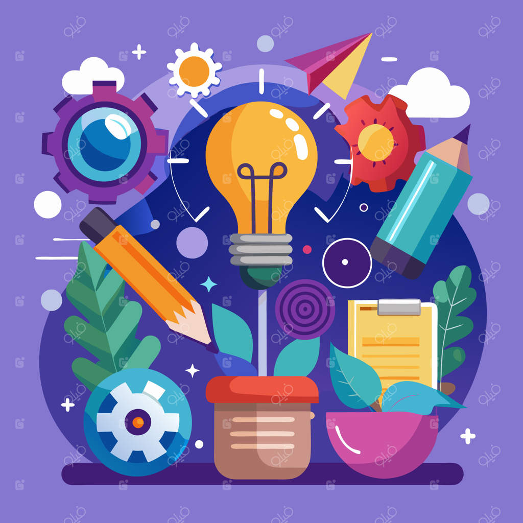 تصویرسازی محیط کار خلاقانه: طراحی دفتر پویا با عناصر الهام‌بخش