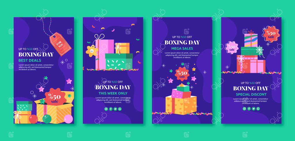 مجموعه استوری‌های اینستاگرام ویژه تخفیف‌های روز باکسینگ‌ دی