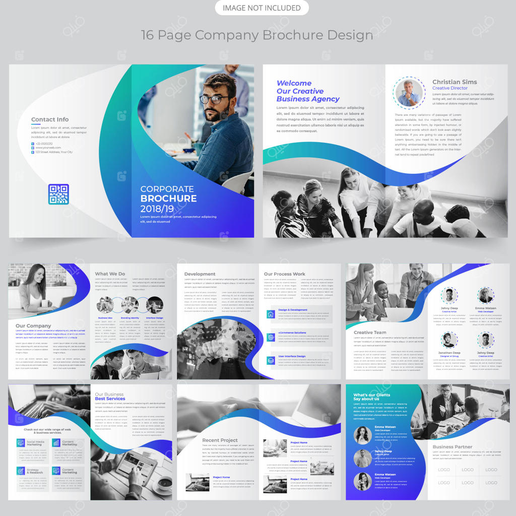 طراحی بروشور ۱۶ صفحه‌ای پروفایل شرکت