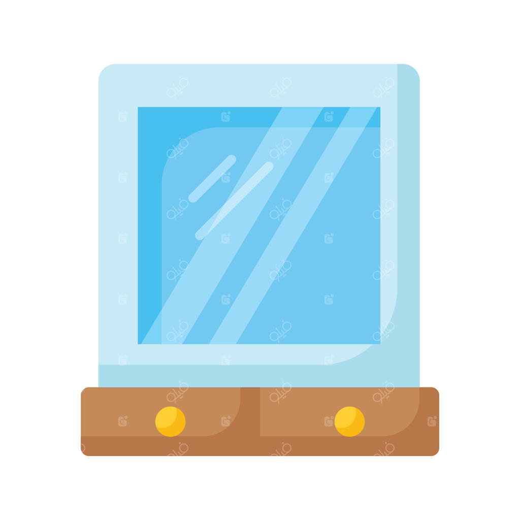 آیکون آینه آرایش، طراحی برداری لوازم مدرن پیرایشگر