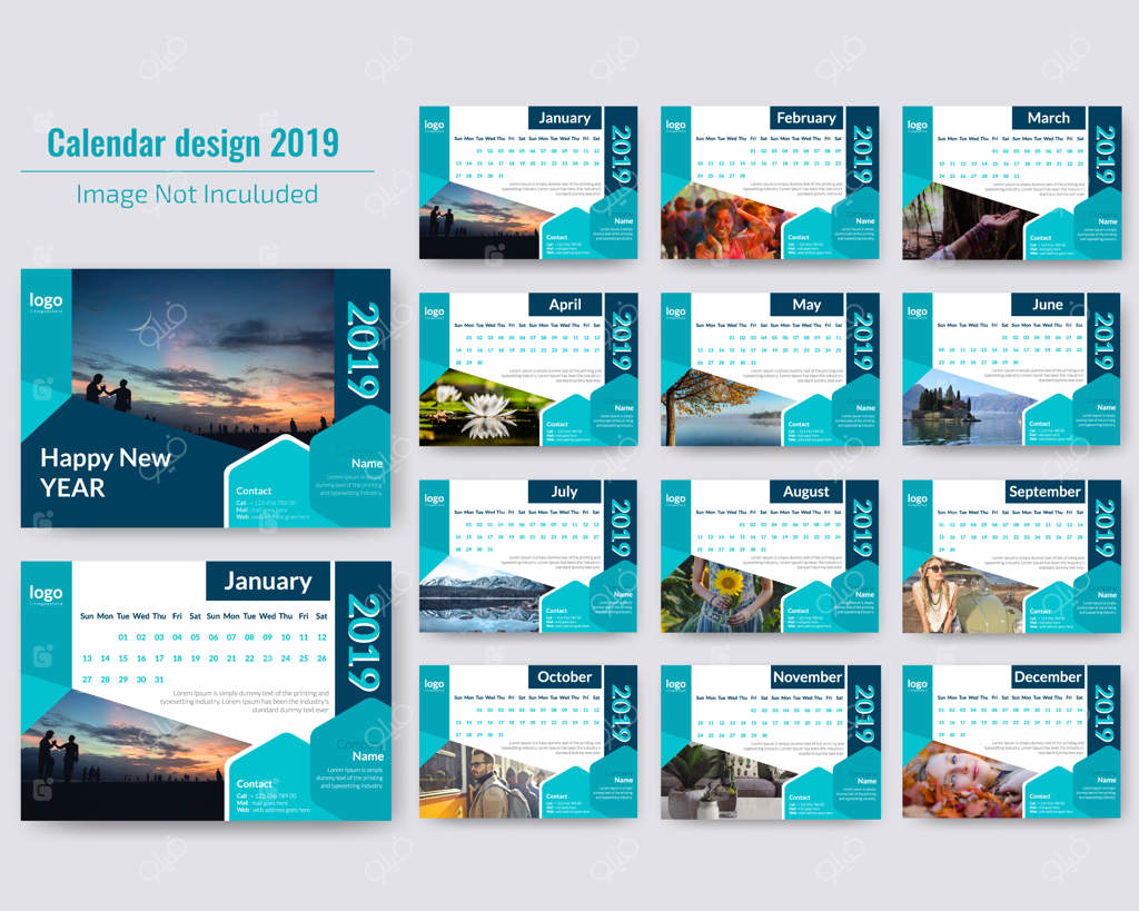 تقویم رومیزی انتزاعی ۲۰۱۹