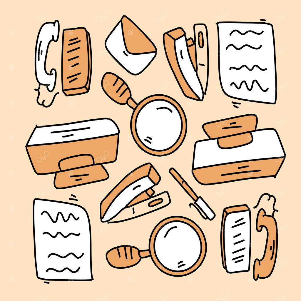 پترن خط‌خطی لوازم آرایش و پیرایش کلاسیک