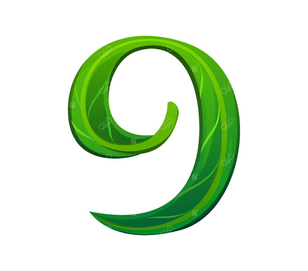 فونت برگ سبز درخت، تایپوگرافی باغ شماره ۹ (نه)