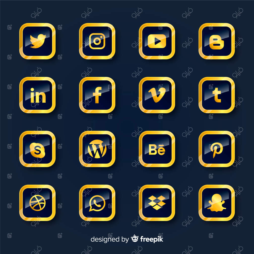 مجموعه لوگوهای لوکس شبکه‌های اجتماعی