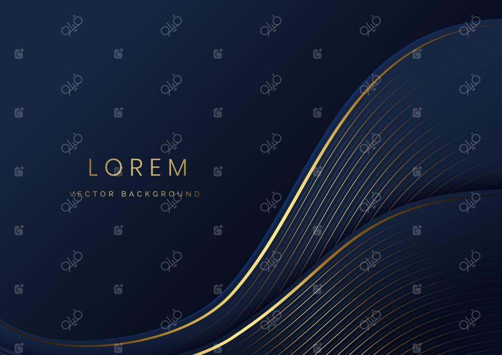 پس‌زمینه لوکس با لایه آبی تیره و منحنی انتزاعی.