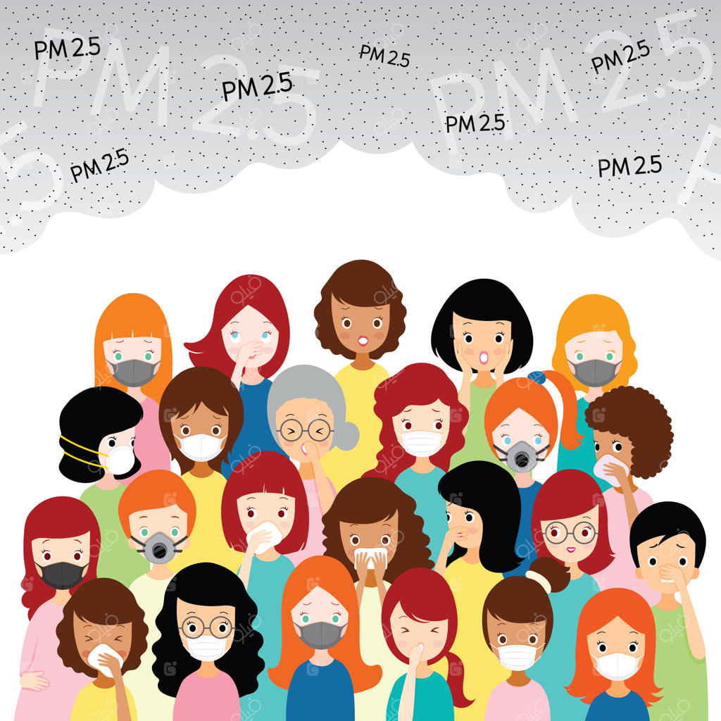 بسیاری از مردم برای محافظت در برابر گرد و غبار، دود و مه‌دود ماسک آلودگی هوا می‌پوشند