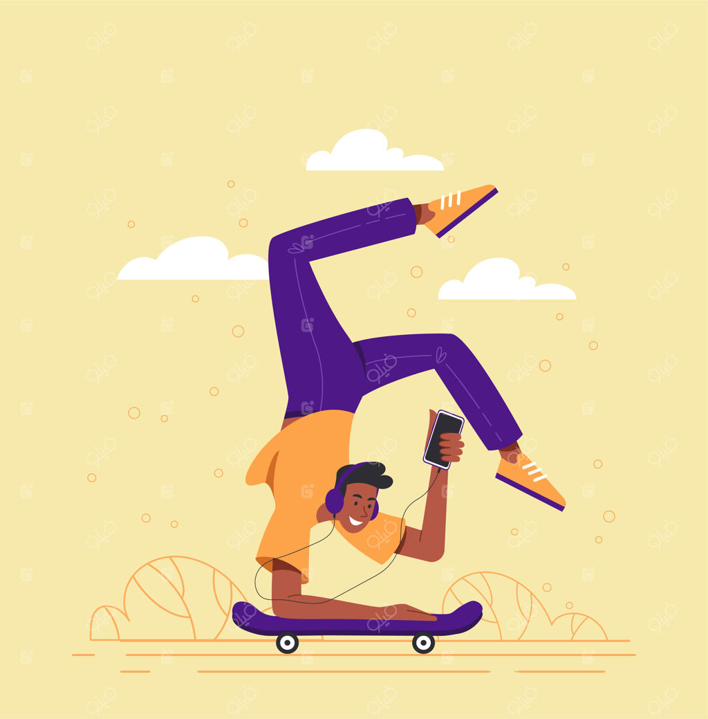 پسر روی اسکیت‌بورد