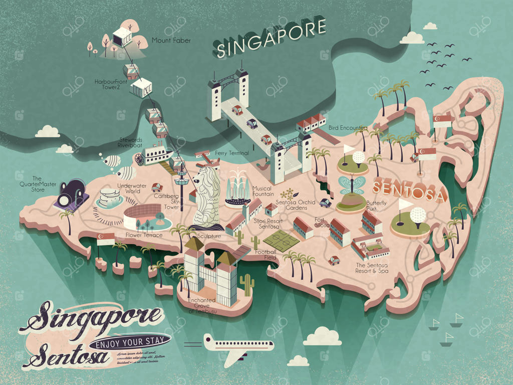 نقشه سه‌بعدی و ایزومتریک جذاب‌ترین جاذبه‌های گردشگری سنتوزا که حتماً باید ببینید