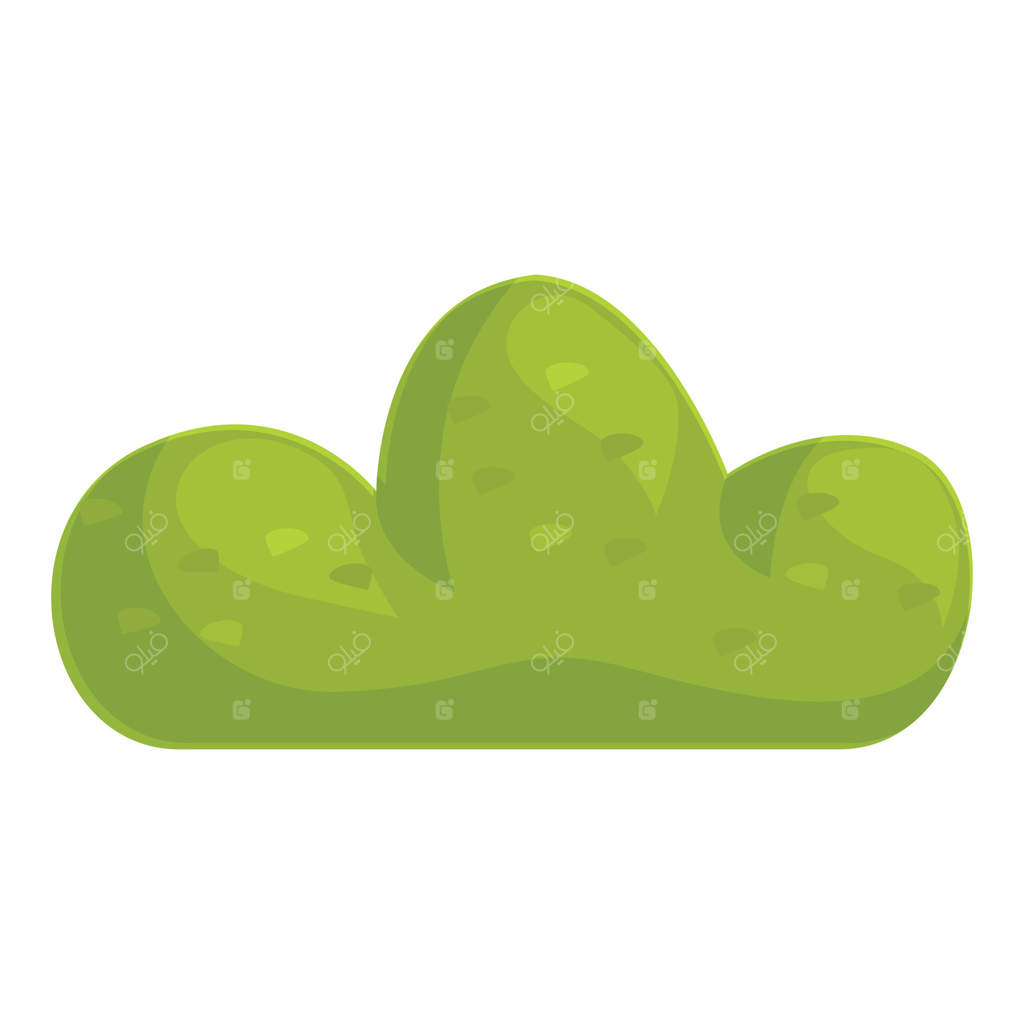 بوته سبز با سه بخش گرد، عنصری از پارک یا باغ