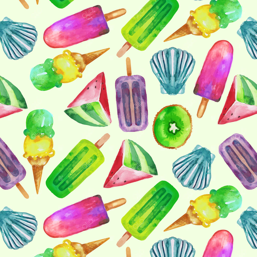 طراحی الگوی آبرنگی تابستانی