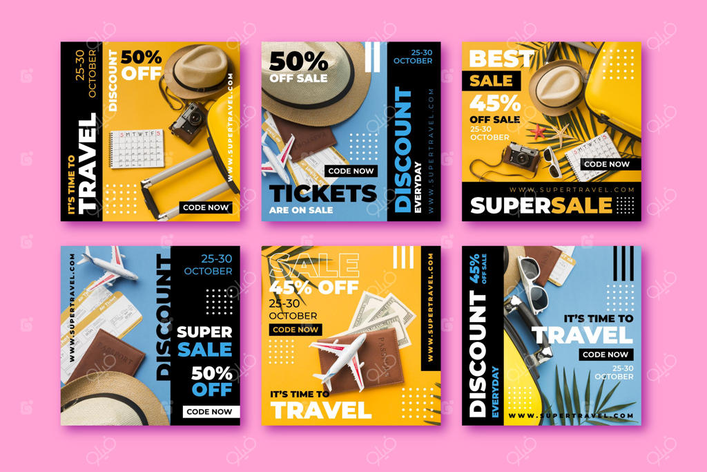 مجموعه پست‌های اینستاگرام فروش سفر