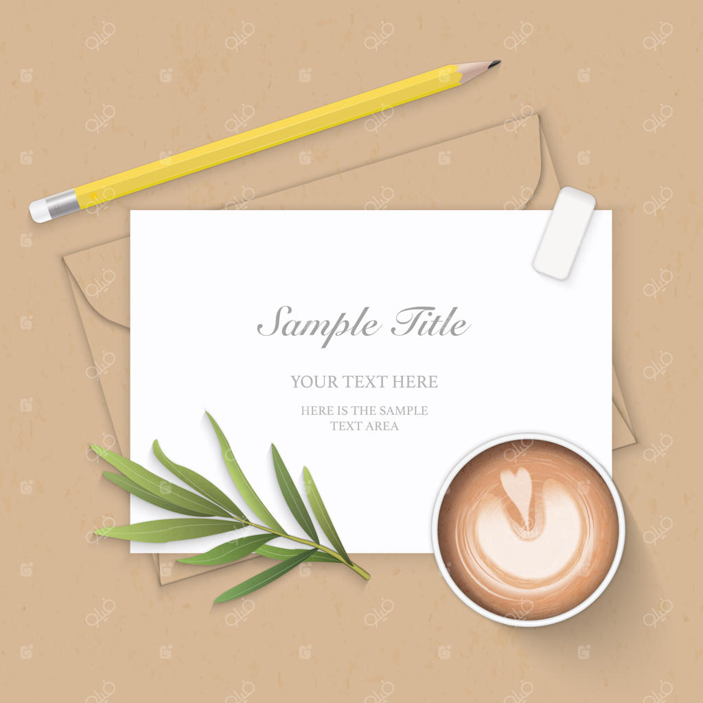 کاغذ شیک با قهوه و برگ ترخون