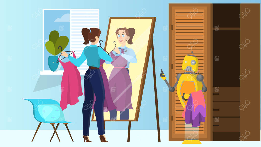 ربات به خانم برای انتخاب لباس کمک می‌کند: خدمات خودکار