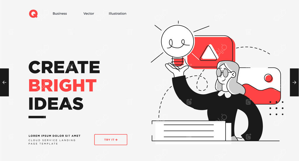 پترن اسلاید ارائه یا طراحی وب‌سایت صفحه فرود به سبک مدرن و ساده