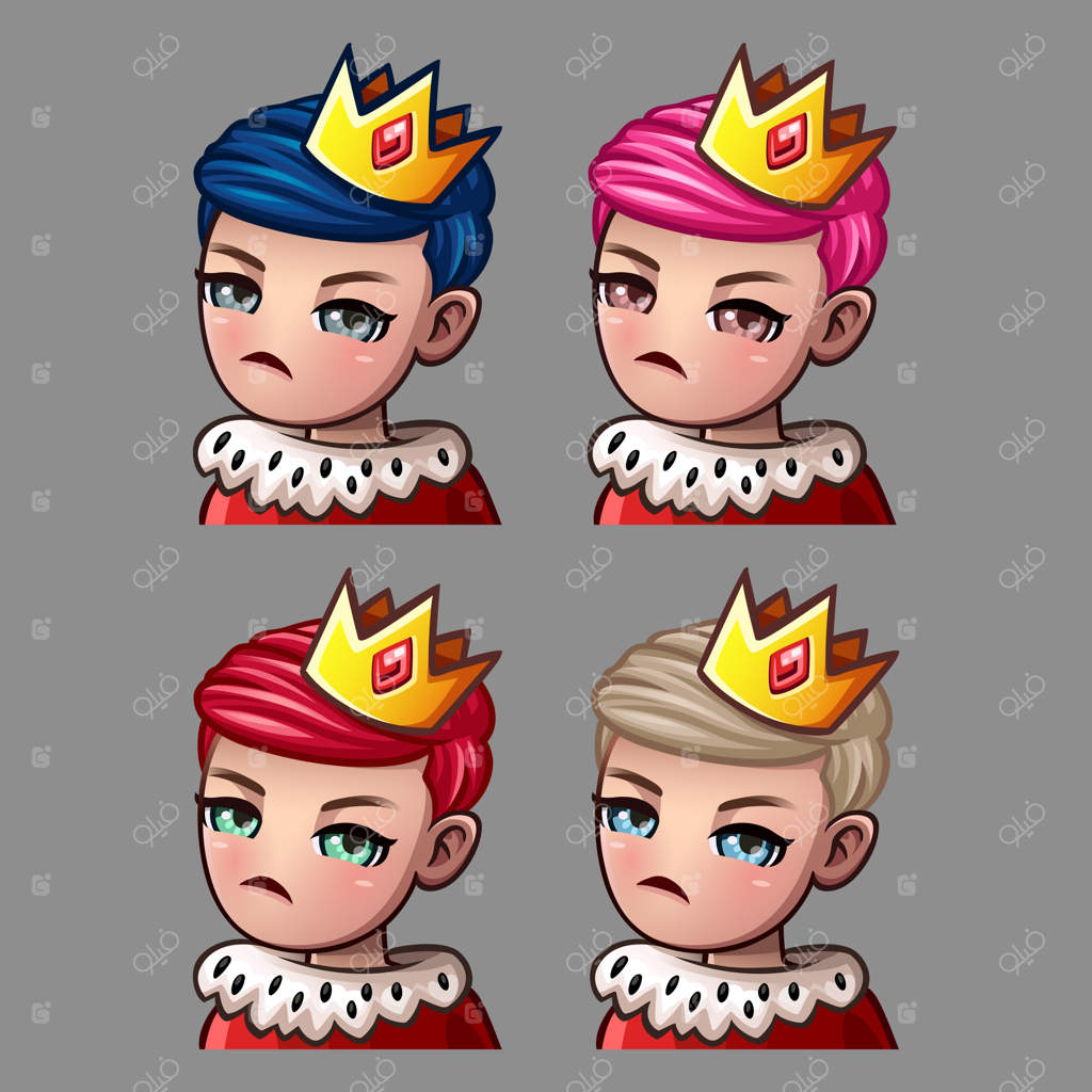 آیکون‌های احساسی پادشاه مرد برای شبکه‌های اجتماعی و برچسب‌ها