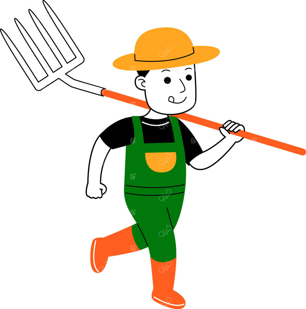 تصویر برداری پرو وکتور از جوان کشاورز