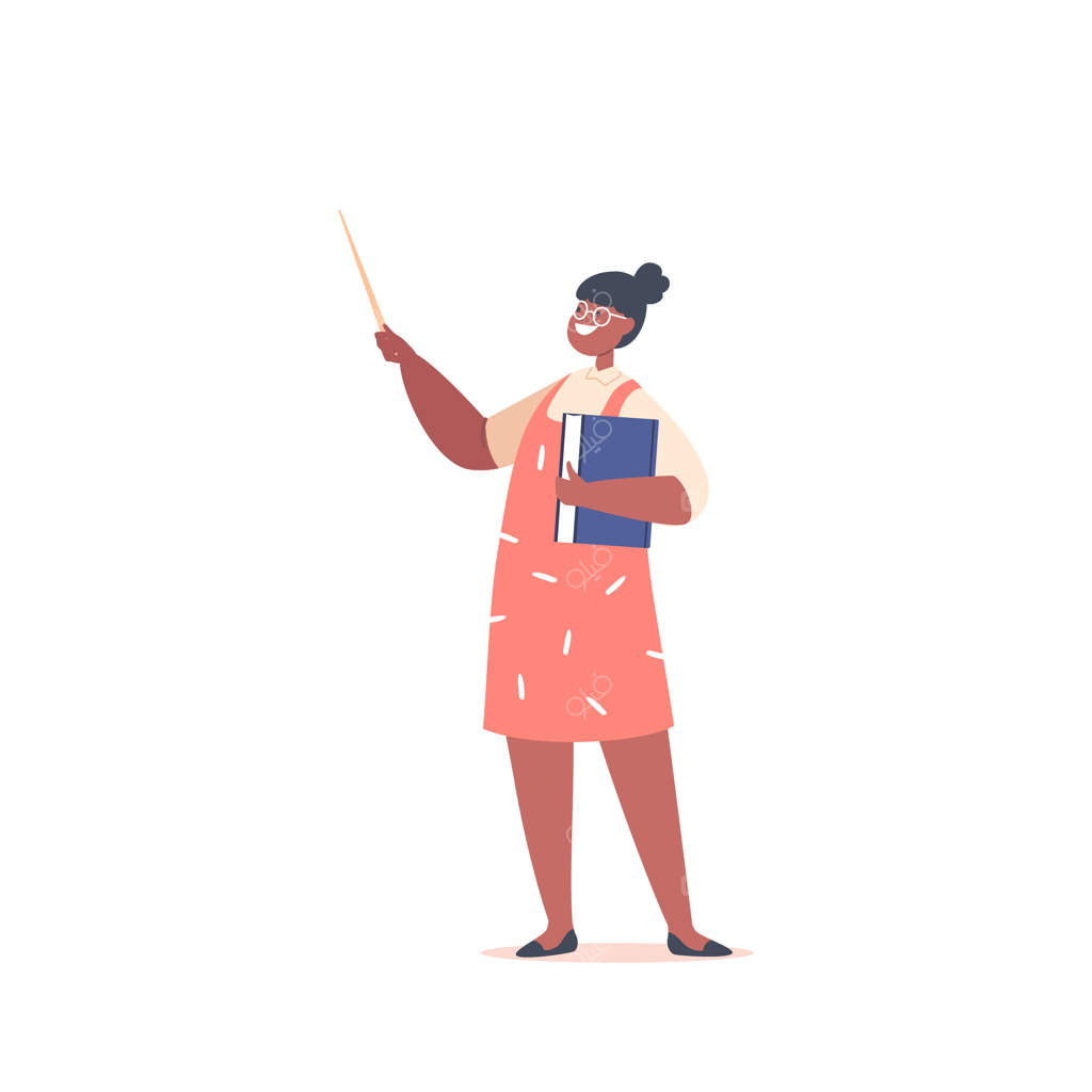 دختر کوچکی با کتاب و چوب، خود را معلم تصور می‌کند و در حال تدریس است؛ کودک با لباس و عینک کتاب به دست دارد