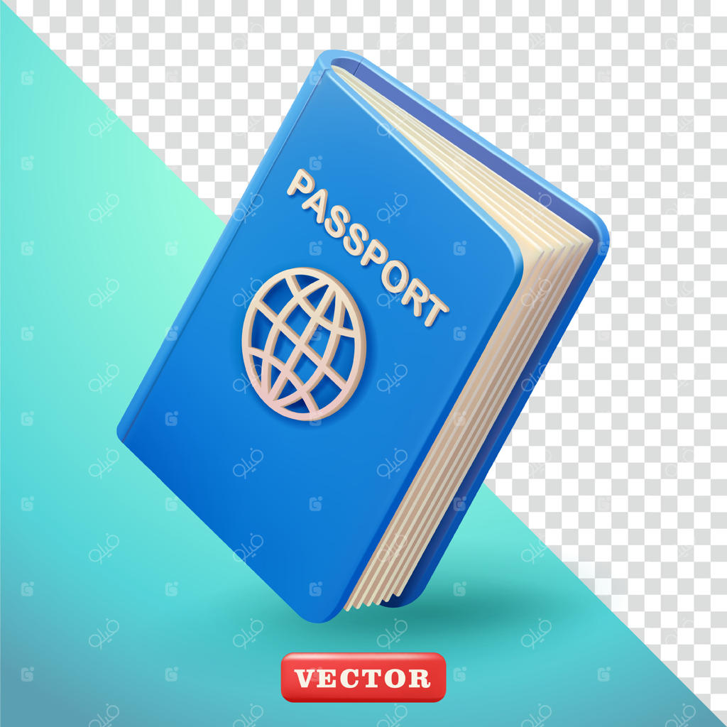 دفترچه گذرنامه سه‌بعدی؛ مناسب برای سفر و طراحی عناصر