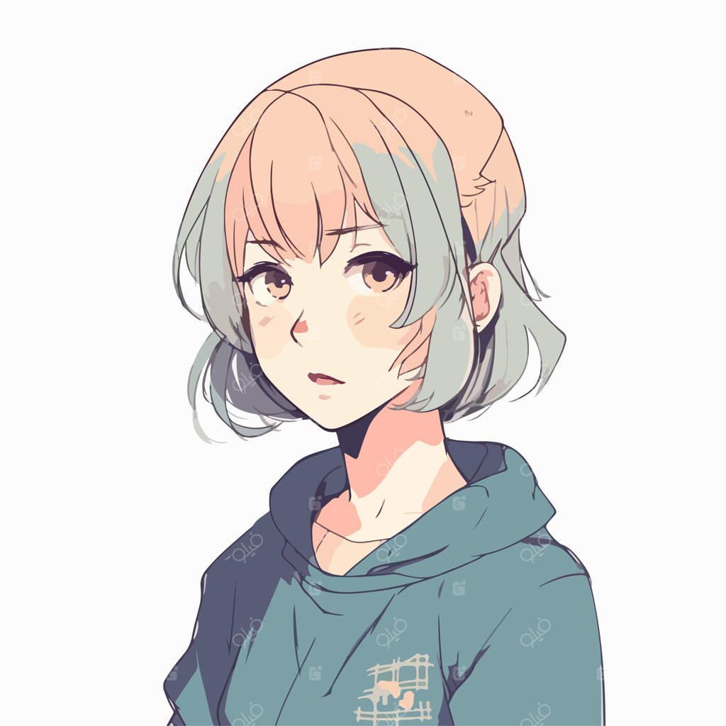 طراحی وکتور شخصیت دختر جوان به سبک انیمه و مانگا