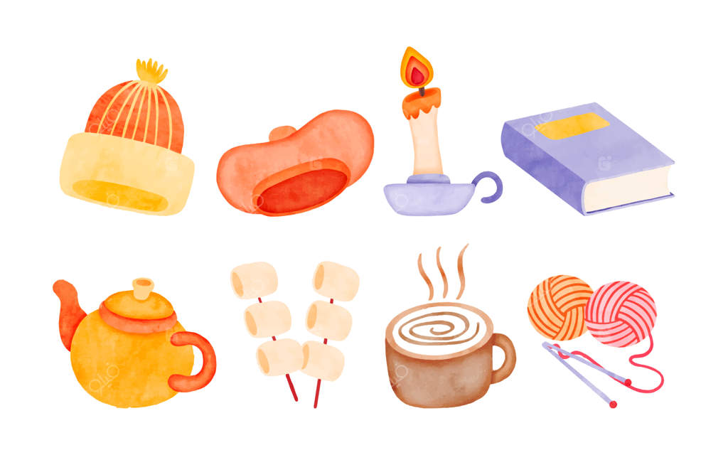 مجموعه پاییزی آبرنگی از عناصر تزئینی فصل - وکتور