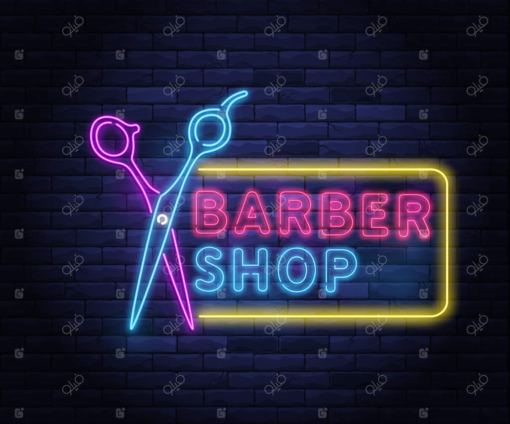 آرایشگاه روشن با نئون‌های درخشان