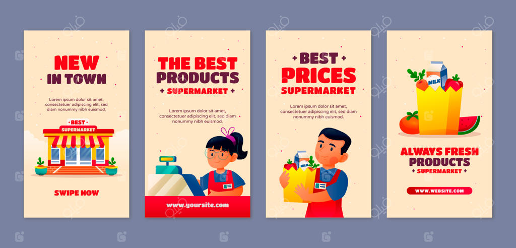 مجموعه استوری‌های اینستاگرام سوپرمارکت گرادینت