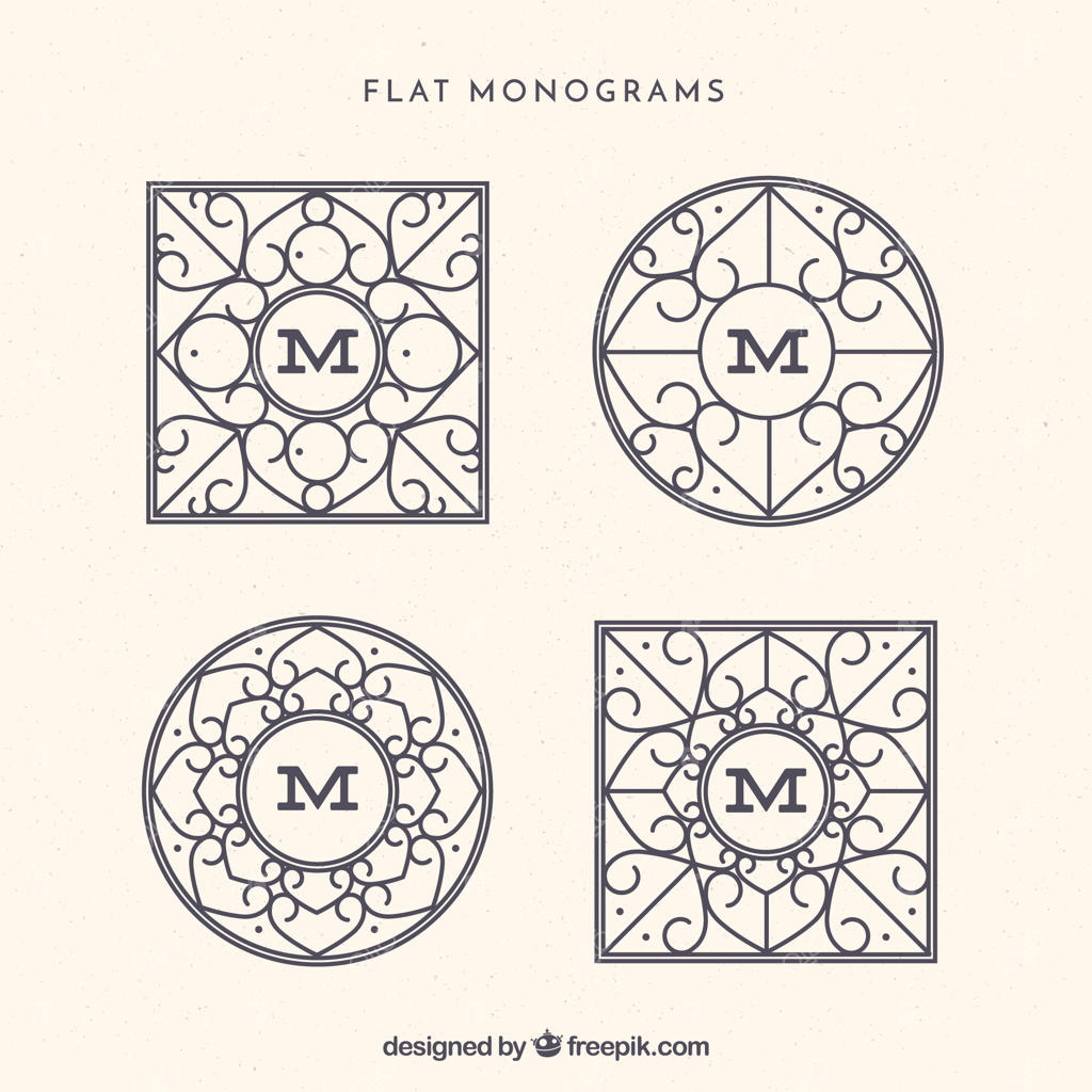 مجموعه‌ای از چهار مونوگرام شیک